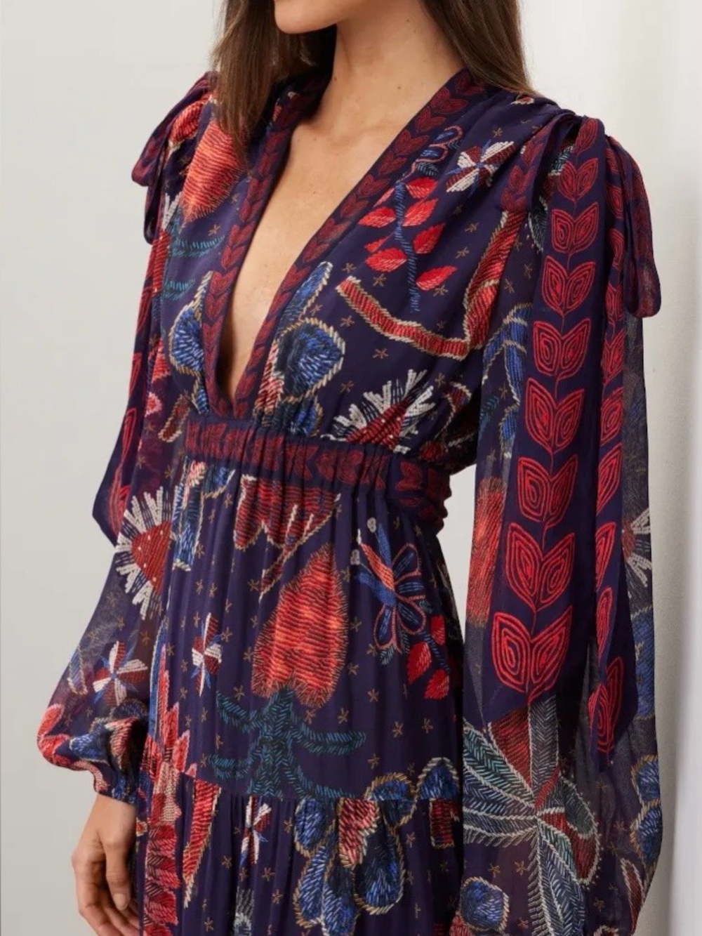 FARM Rio Black Maxi Dress with Multicolor Paisley Print - Picture 4 of 11